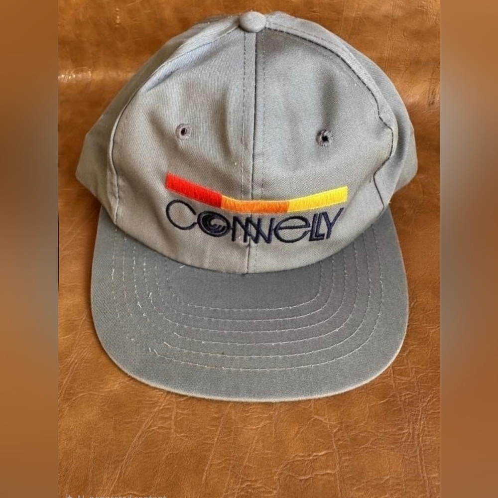 Vintage Connelly Corporate 5 Panel Skiing Snap Back Face Cap Grey Y2K Old Money